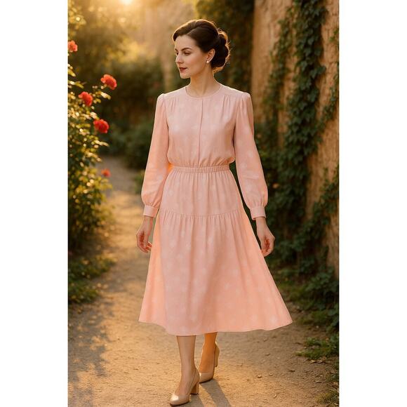 Nordstrom Dresses & Skirts - Vintage Nordstrom POV 100% Silk Pink Floral Midi Dress Sz 4 Romantic Cottagecore